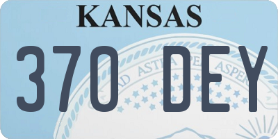 KS license plate 370DEY