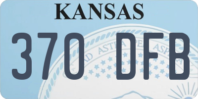 KS license plate 370DFB