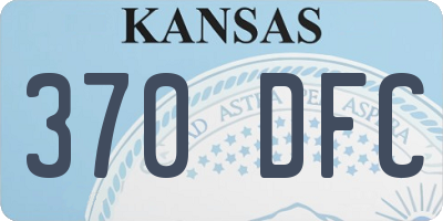 KS license plate 370DFC
