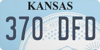 KS license plate 370DFD
