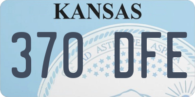 KS license plate 370DFE