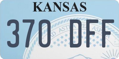KS license plate 370DFF