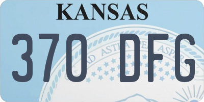 KS license plate 370DFG