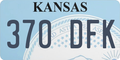 KS license plate 370DFK