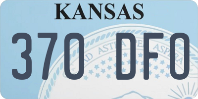 KS license plate 370DFO