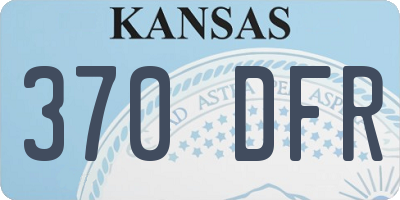 KS license plate 370DFR