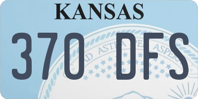 KS license plate 370DFS