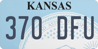 KS license plate 370DFU