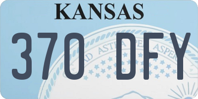 KS license plate 370DFY