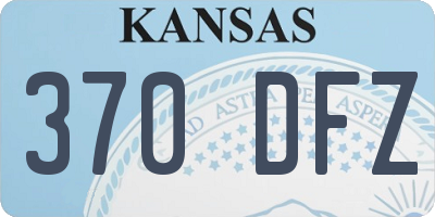 KS license plate 370DFZ