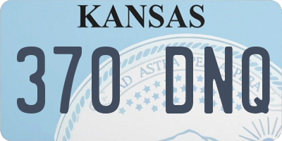 KS license plate 370DNQ