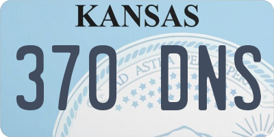 KS license plate 370DNS