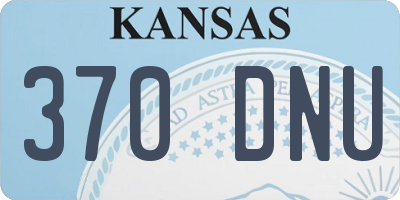 KS license plate 370DNU