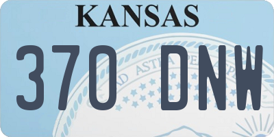 KS license plate 370DNW