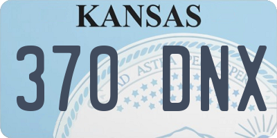 KS license plate 370DNX
