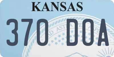 KS license plate 370DOA