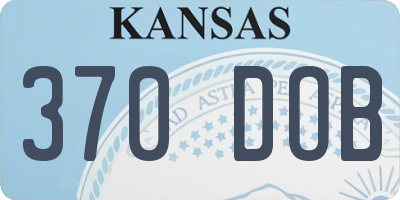 KS license plate 370DOB