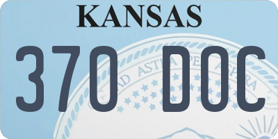 KS license plate 370DOC