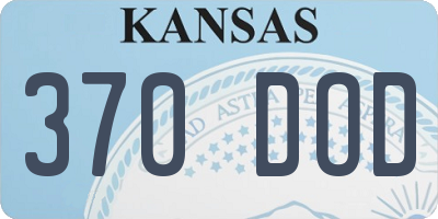 KS license plate 370DOD