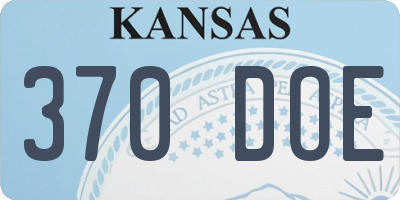 KS license plate 370DOE