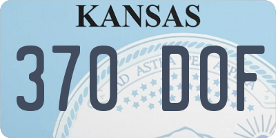 KS license plate 370DOF