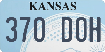 KS license plate 370DOH