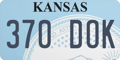 KS license plate 370DOK