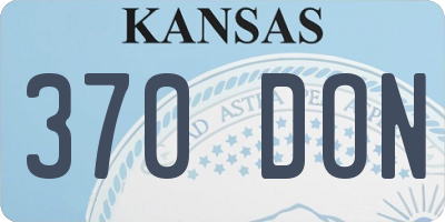 KS license plate 370DON