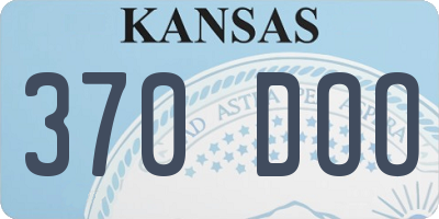 KS license plate 370DOO