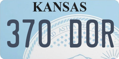 KS license plate 370DOR