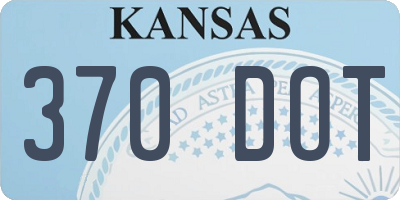 KS license plate 370DOT