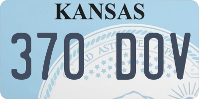 KS license plate 370DOV