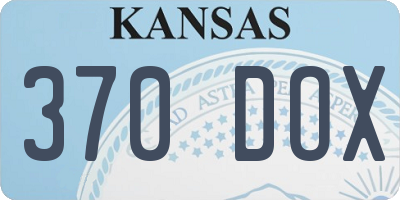 KS license plate 370DOX