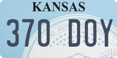 KS license plate 370DOY