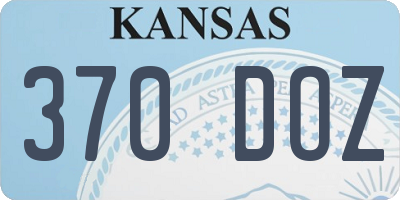 KS license plate 370DOZ