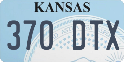 KS license plate 370DTX