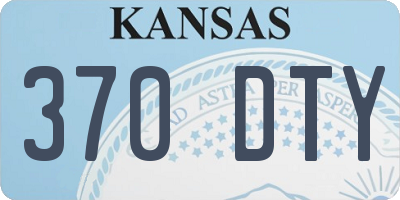 KS license plate 370DTY