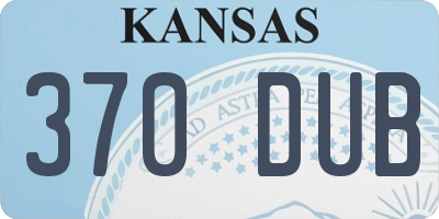 KS license plate 370DUB