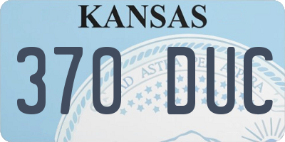 KS license plate 370DUC