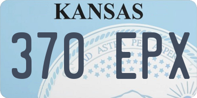 KS license plate 370EPX