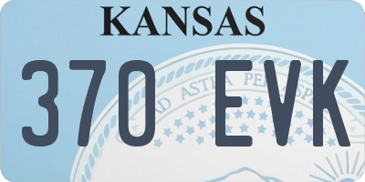 KS license plate 370EVK