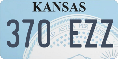 KS license plate 370EZZ