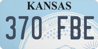 KS license plate 370FBE
