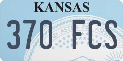 KS license plate 370FCS