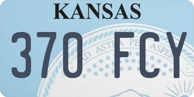 KS license plate 370FCY