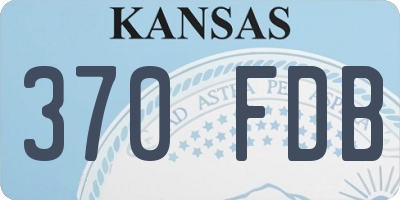 KS license plate 370FDB