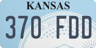KS license plate 370FDD