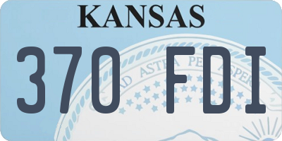KS license plate 370FDI