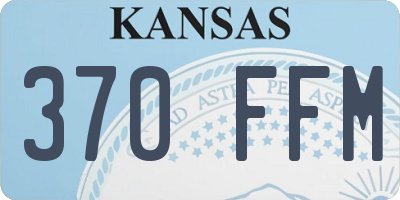 KS license plate 370FFM