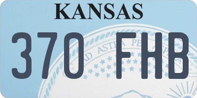 KS license plate 370FHB